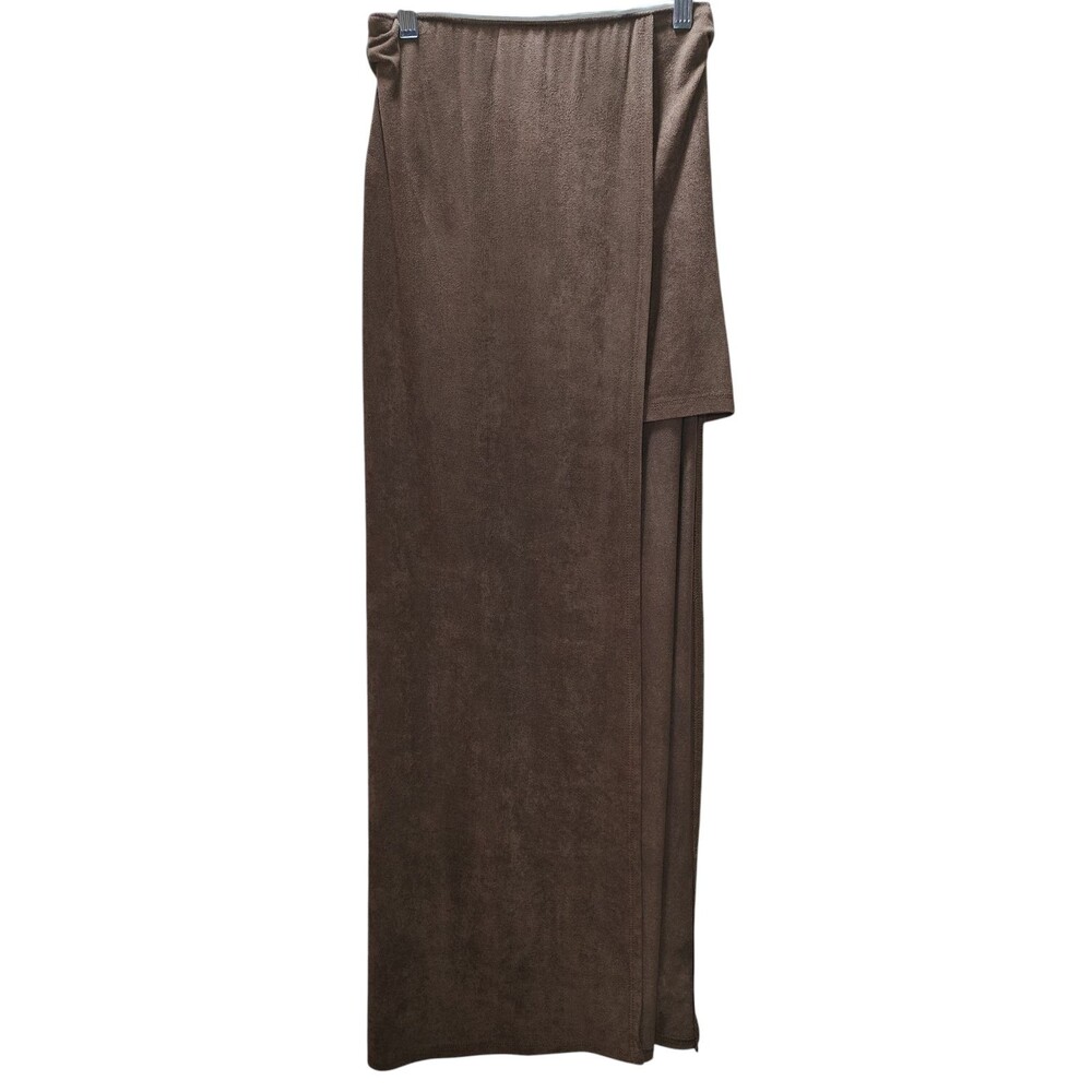 Forever 21 Women’s Brown Faux Suede Skirt Small Soft Stretch Waist 12.5” Long 38